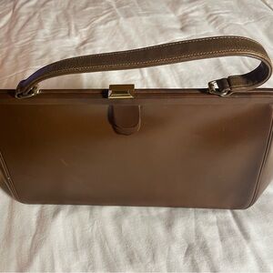 1950s Vintage Parislife Brown Calf Leather Women's Handbag